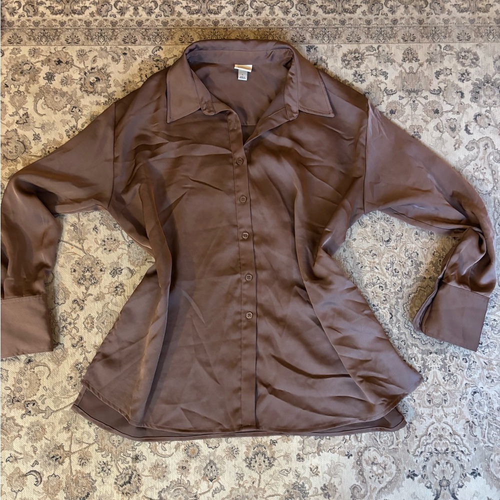 a new day Brown Button Down Shirt